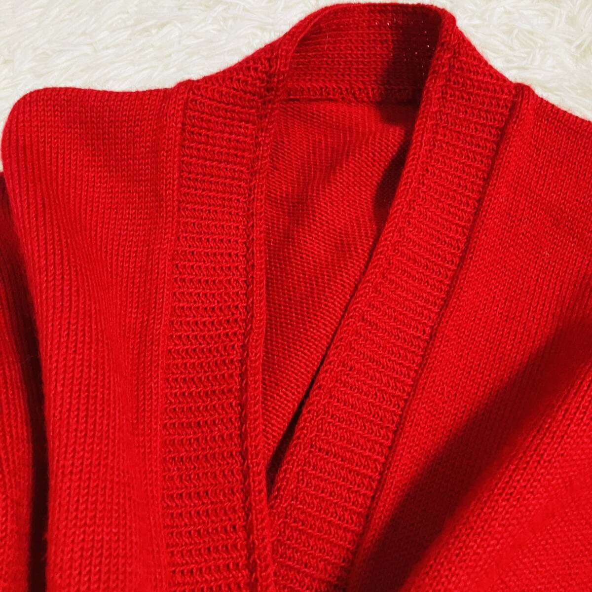 w146 レディース 法被 羽織り 手編み風 ヒモ ロマンチック レッド（赤） 華やか かわいい レトロ_画像9