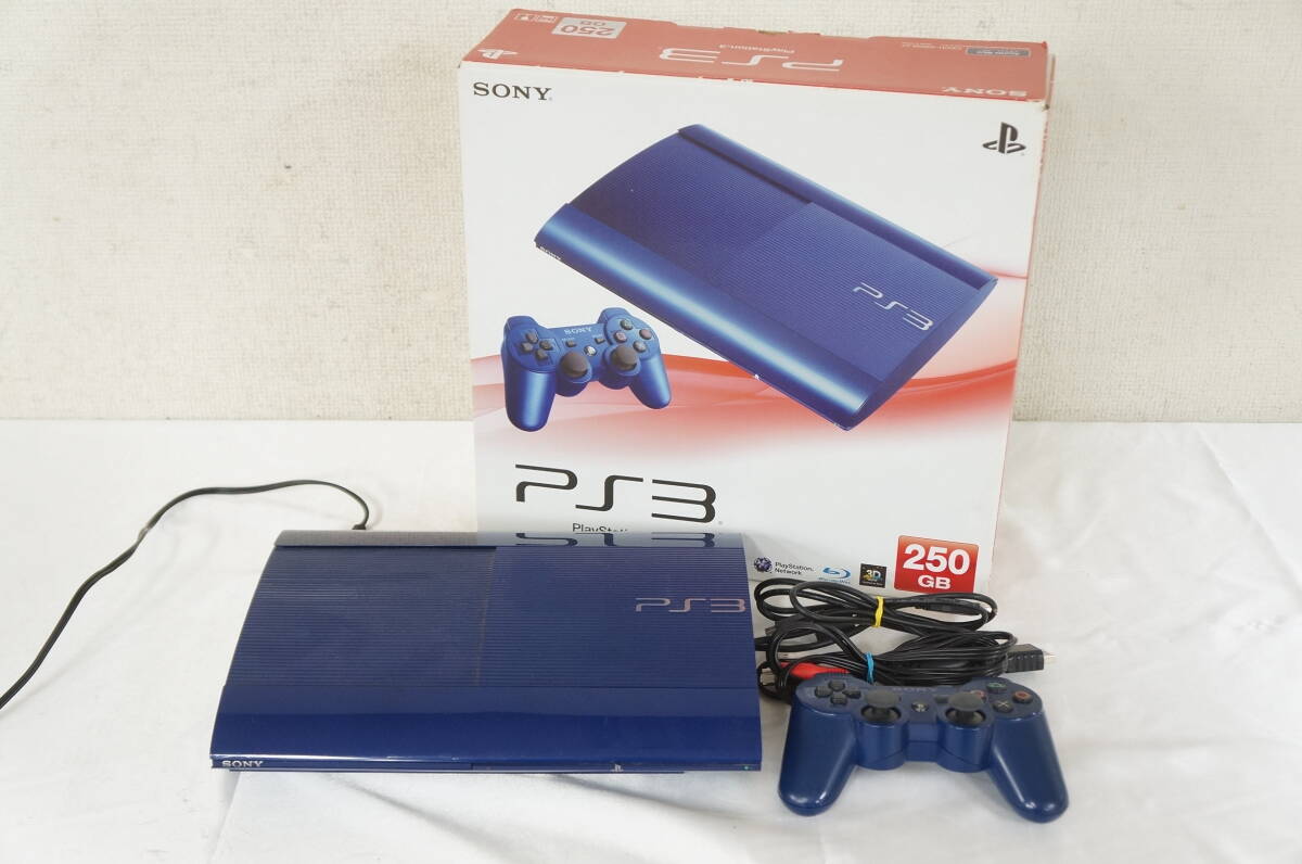 SONY ソニー CECH-4000B 250GB アズライト・ブルー プレイステーション3 PS3 ゲーム機 本体 コントローラー 8504198011の画像1