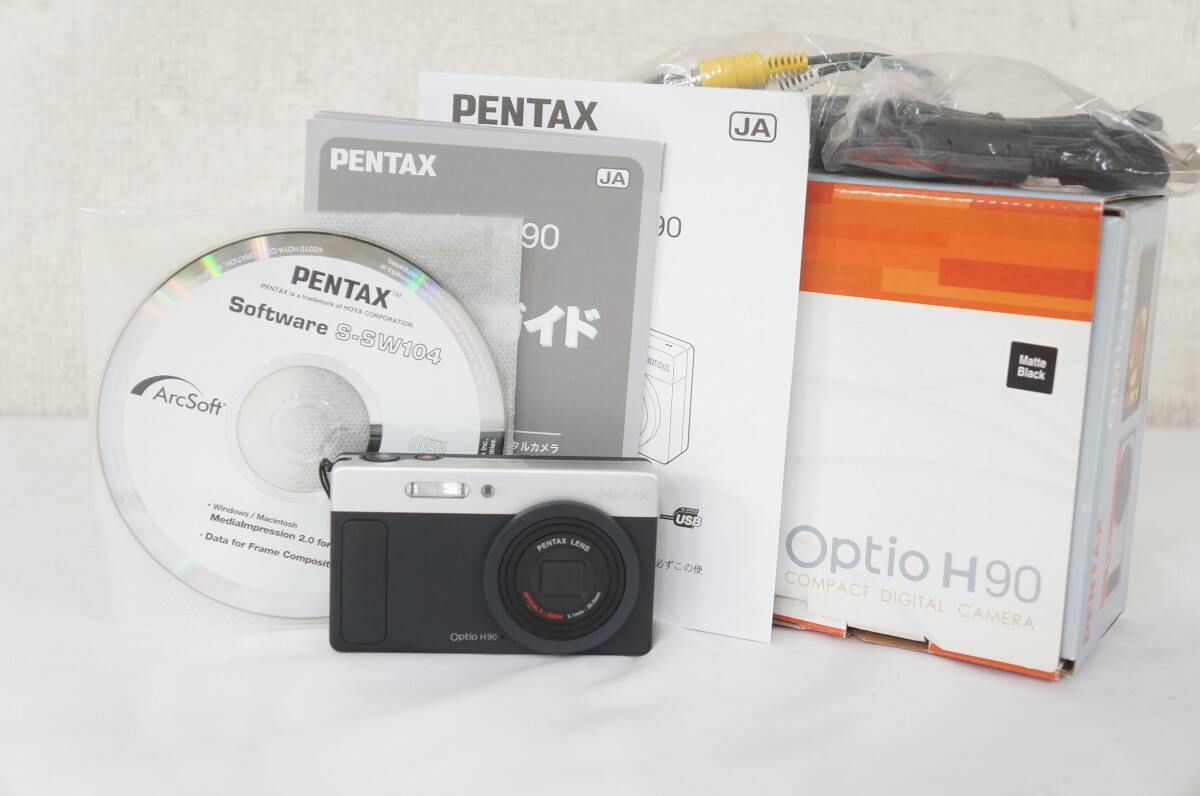 PENTAX ペンタックス Optio H90 コンパクトデジタルカメラ バッテリー 取説付き 5304266011_画像1