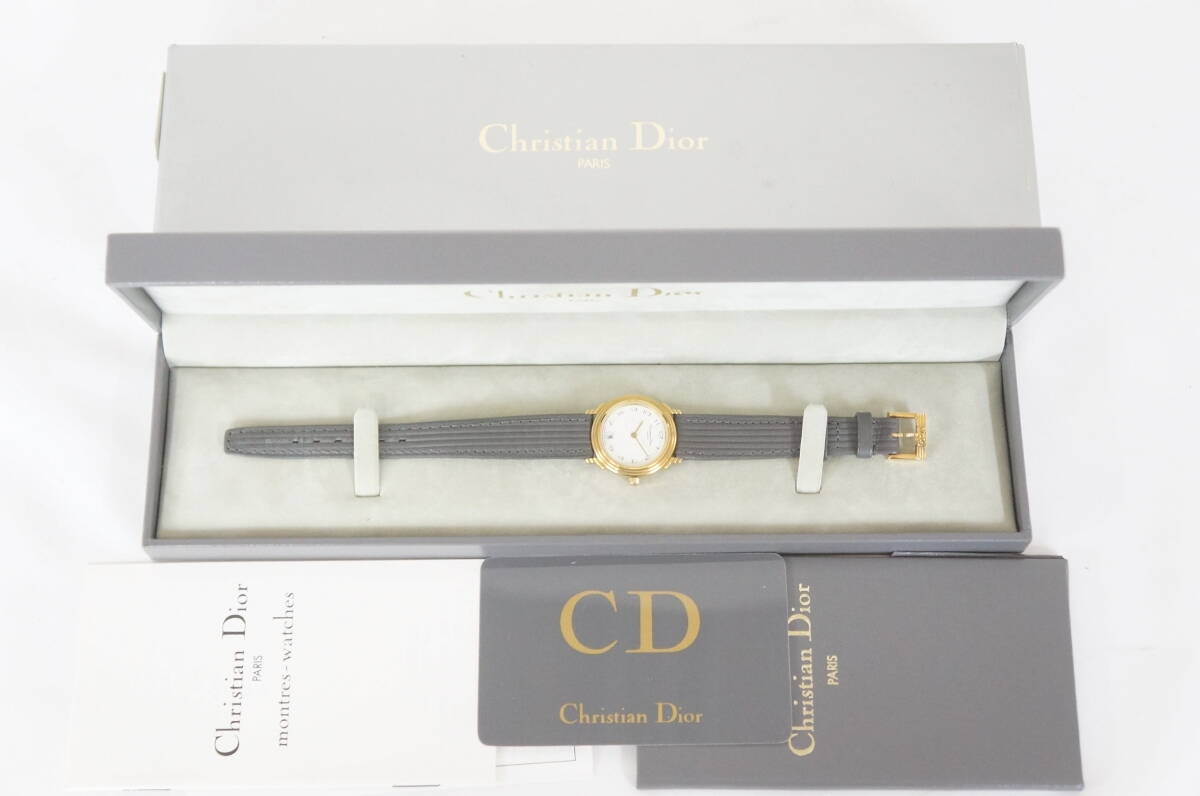 Christian Dior クリスチャン ディオール 48.122.3 ホワイト文字盤 デイト レディース クォーツ 腕時計 4804256011の画像1