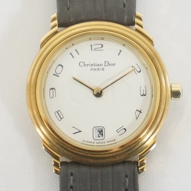 Christian Dior クリスチャン ディオール 48.122.3 ホワイト文字盤 デイト レディース クォーツ 腕時計 4804256011の画像2