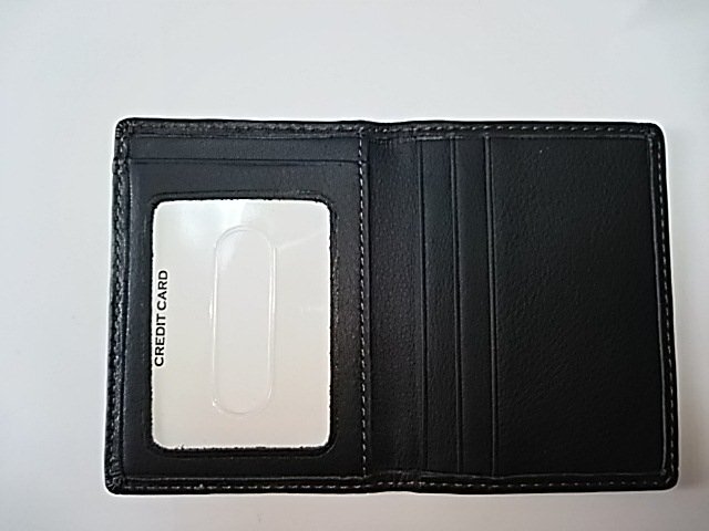 B130* original leather [ new goods unused ] ticket holder black popular prompt decision!2 surface pass case outlet stock disposal sale special price cheap!