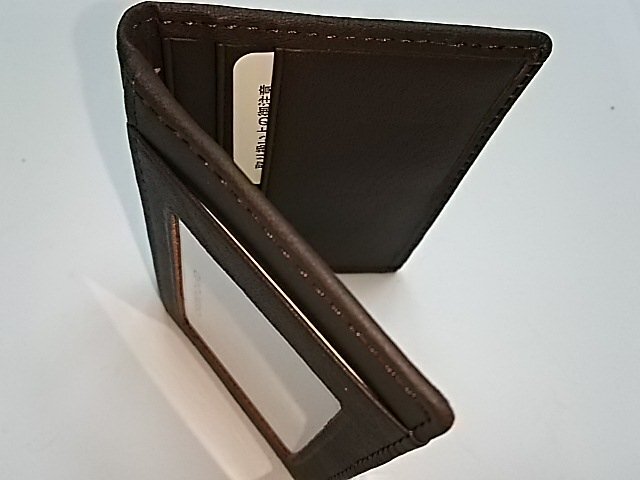 B130* original leather [ new goods unused ] ticket holder black popular prompt decision!2 surface pass case outlet stock disposal sale special price cheap!