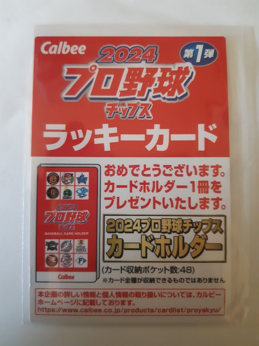 ☆ラッキーカード◯応募券を送るとカードホルダー必ずもらえる 2024 カルビープロ野球チップス 当たり！