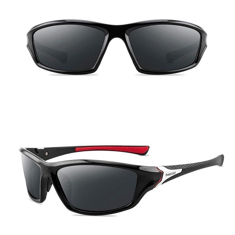 スポーツサングラス ブラック×レッド 偏光 UVカット 軽量 新品の画像7