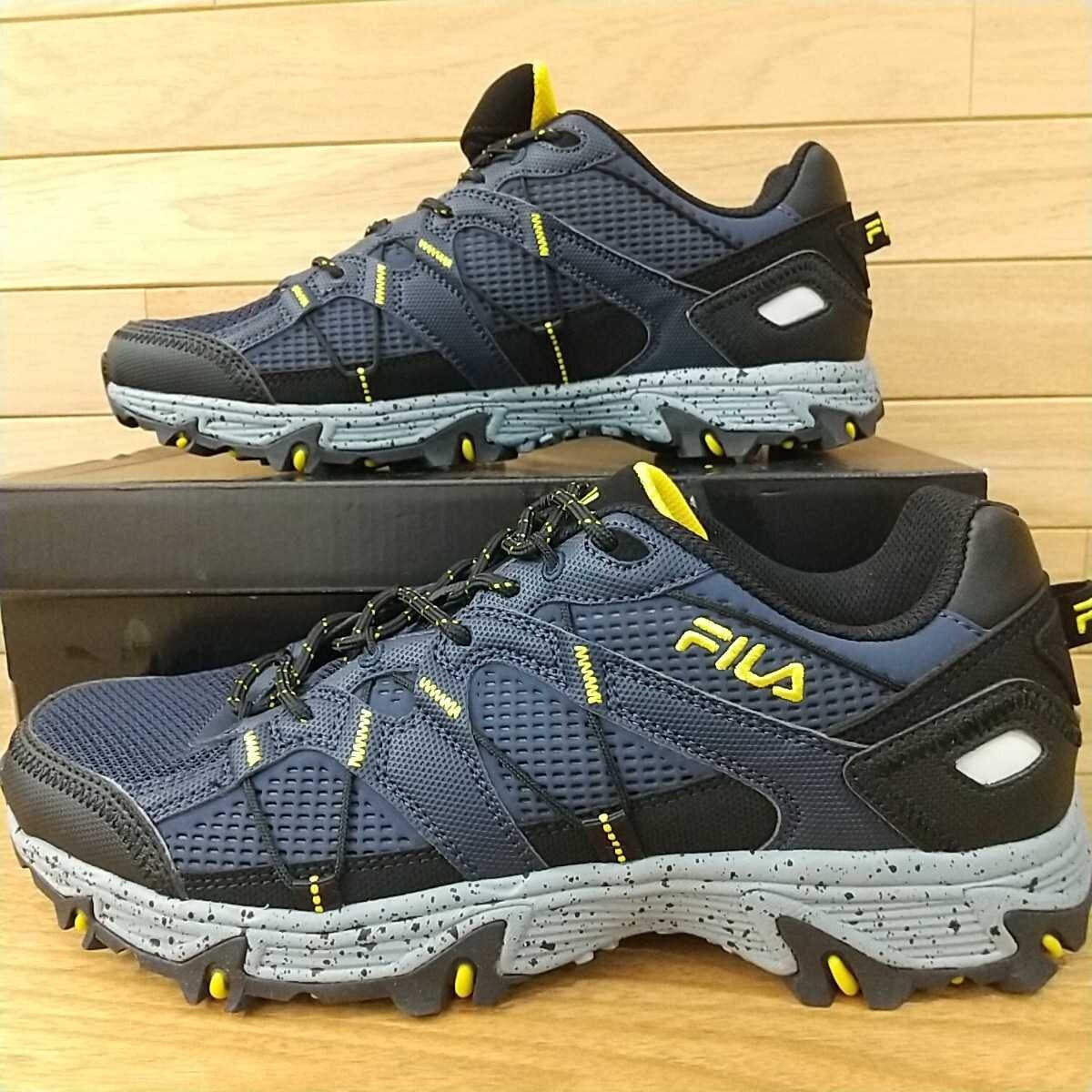 27cm 新品正規品 FILA matronic trail shoes フィラ トレイル メンズ トレッキングシューズ マウンテン ネイビー/ブラック アウトドア_画像1