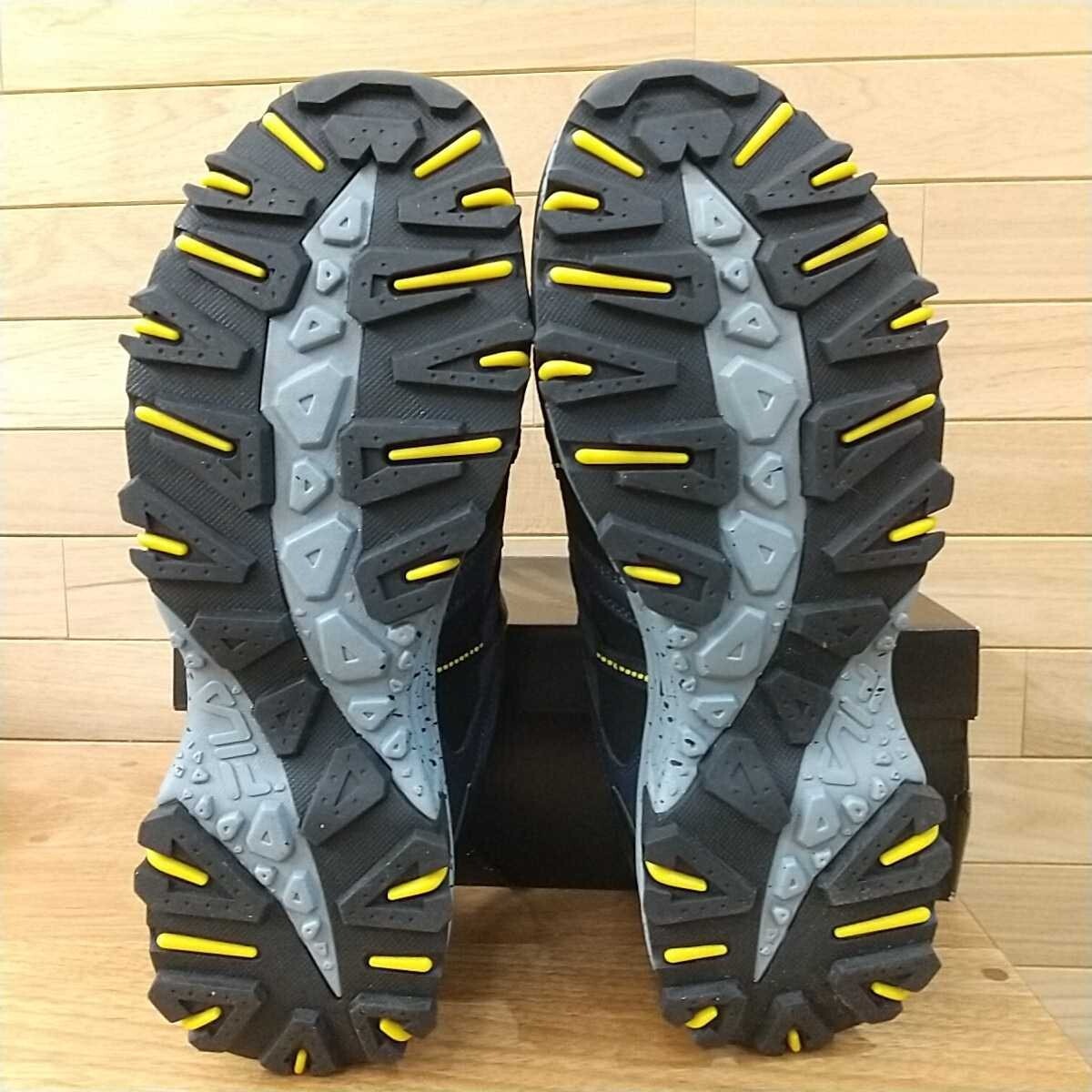 27cm 新品正規品 FILA matronic trail shoes フィラ トレイル メンズ トレッキングシューズ マウンテン ネイビー/ブラック アウトドア_画像9