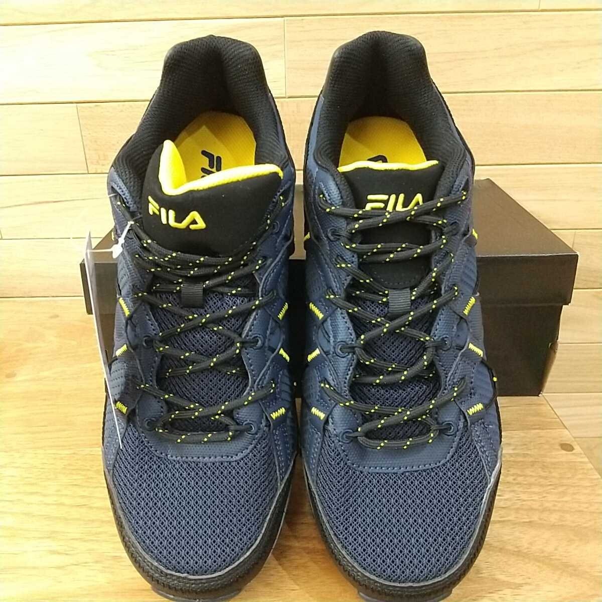 27cm 新品正規品 FILA matronic trail shoes フィラ トレイル メンズ トレッキングシューズ マウンテン ネイビー/ブラック アウトドア_画像8