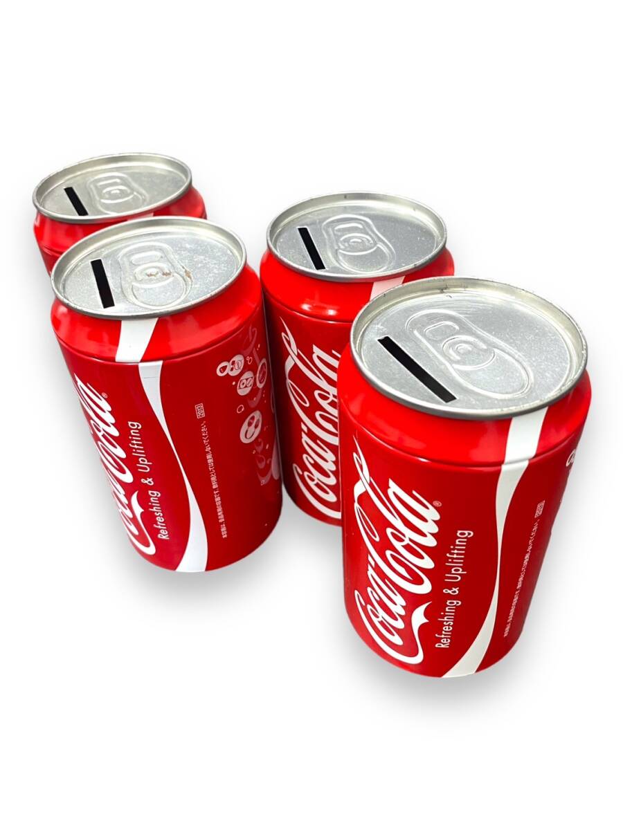 1円スタート Coca Cola コカコーラ アタリ缶 HAPPY CAN ハッピー缶 貯金箱 2013年 4点セット ノベルティ インテリア コレクションの画像4