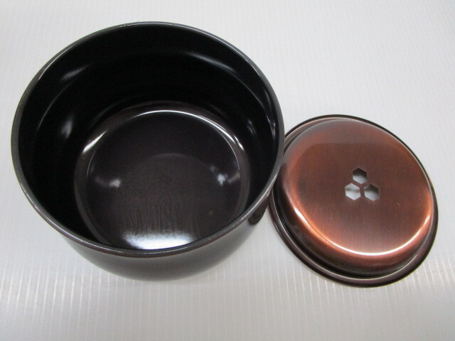 中古品☆純銅製 夢 お茶の間揃 茶こぼし 茶筒 茶さじ CB-520_画像5