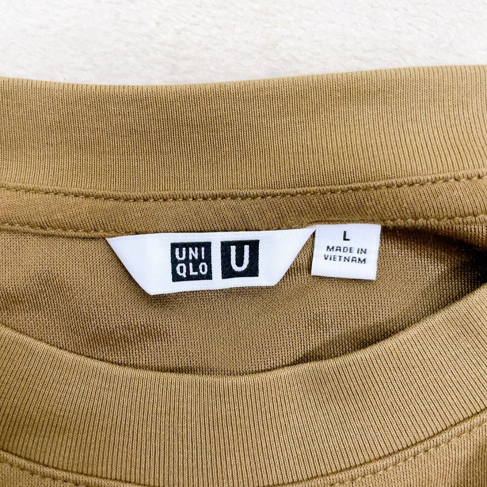 【美品】UNIQLO AIRism ユニクロ ビッグシルエット L エアリズムコットンオーバーサイズTシャツ ゆったり カジュアル メンズ さ51の画像9