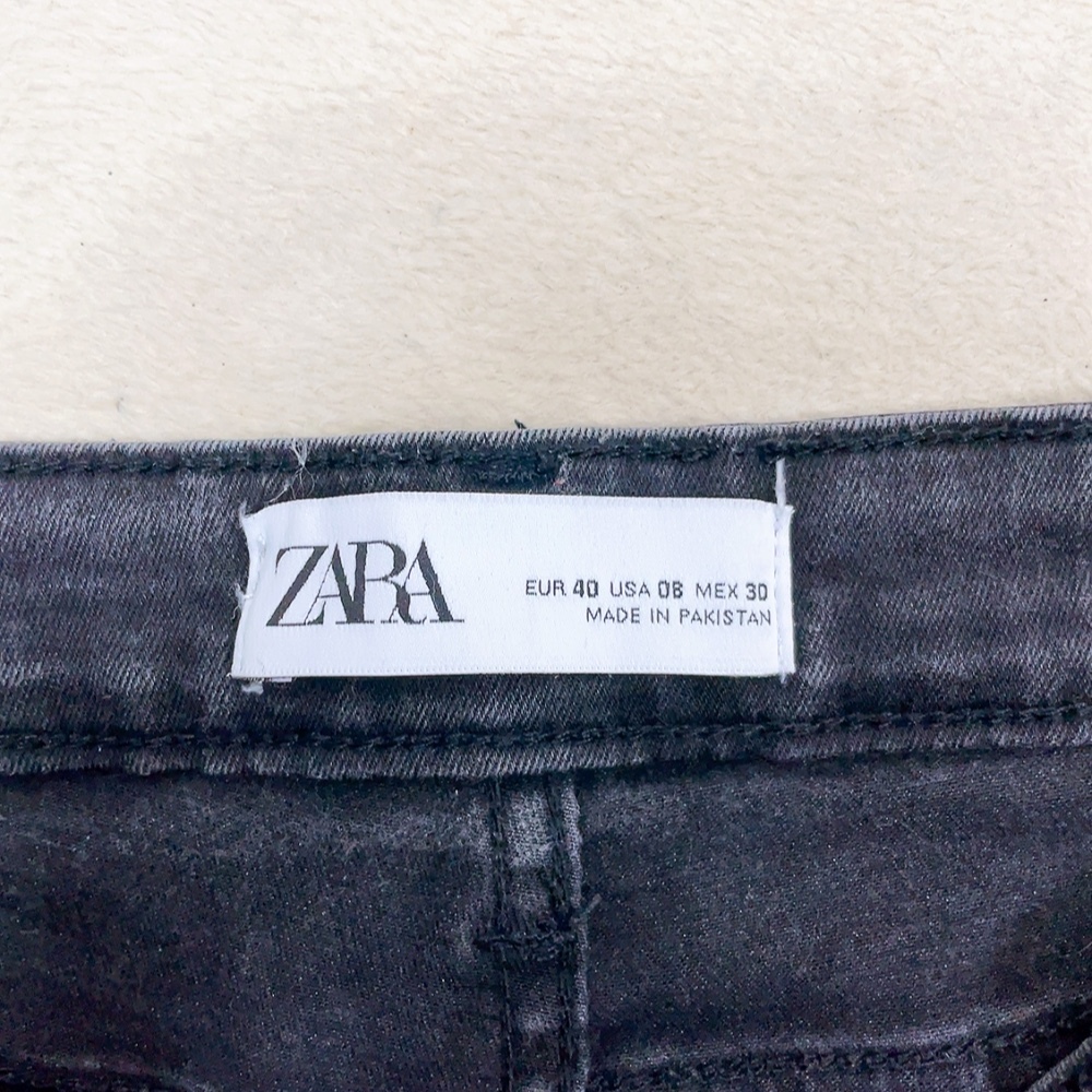 ZARA ザラ ジーパン ジーンズ カジュアル 色落ち ストレッチブラックデニムパンツ ユーズド感 ストリート ロングシーズン す24_画像10