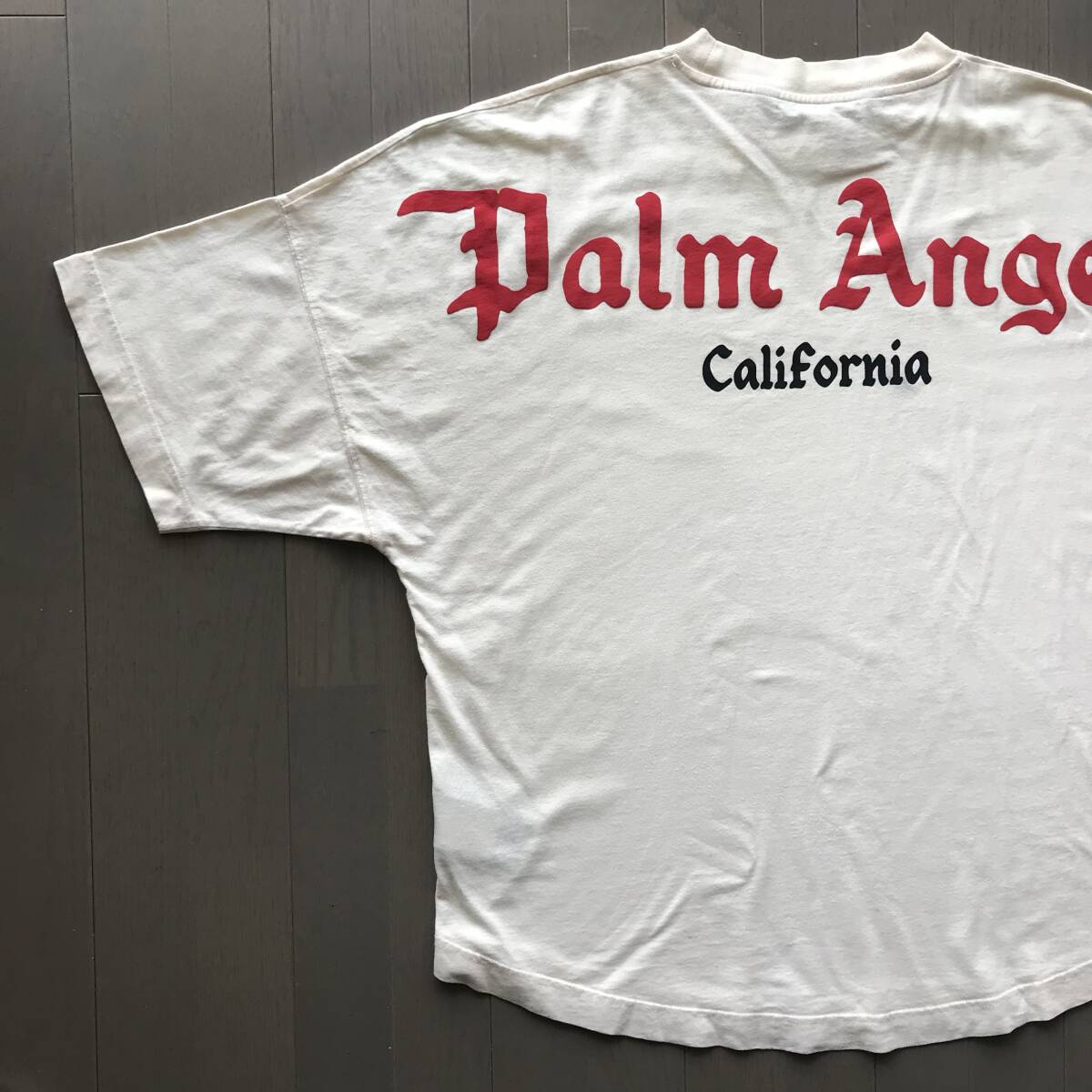 Palm Angels パームエンジェルス カルフォルニア両面ロゴTシャツ クリーム Lサイズ PMAA002S22JER003の画像7