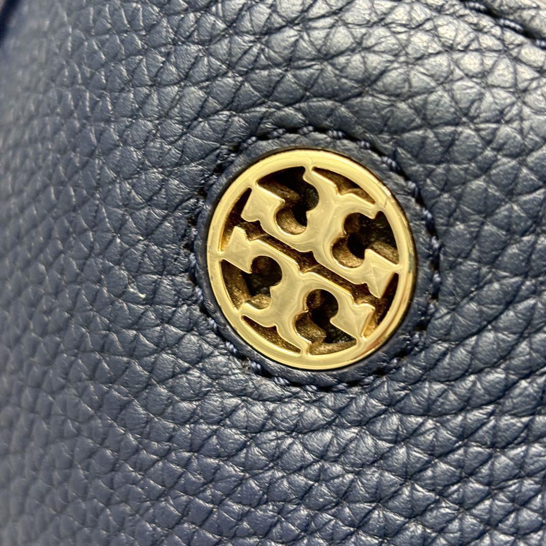 【希少色 極美品】トリーバーチ TORY BURCH ブロデイ A4収納 レザー ネイビー ロビンソン 大容量 ネイビー 肩掛け ビジネスの画像9