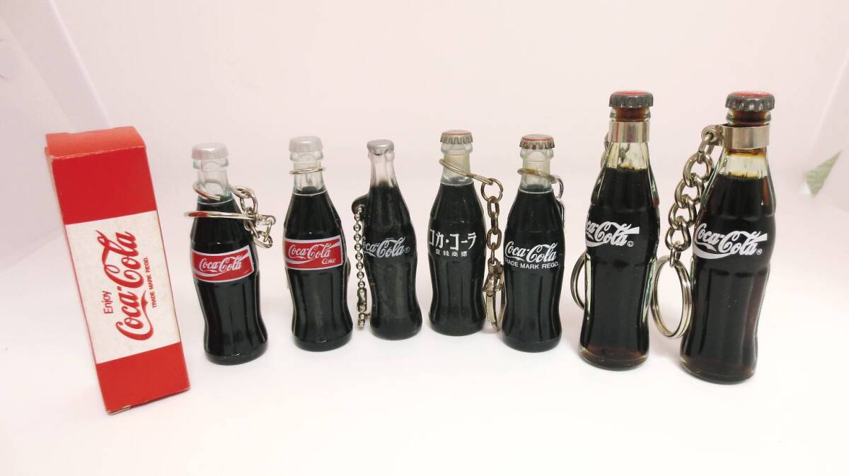 コカ・コーラ ミニボトル キーホルダー 7個セット 当時物 昭和レトロの画像1