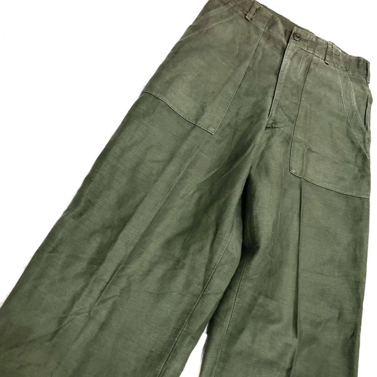 60s W30 Vintage military Army OG107 pants 米軍 ベトナム戦争 ベイカー パンツ ミリタリー ビンテージ Trousers Vietnam War Fieldの画像2