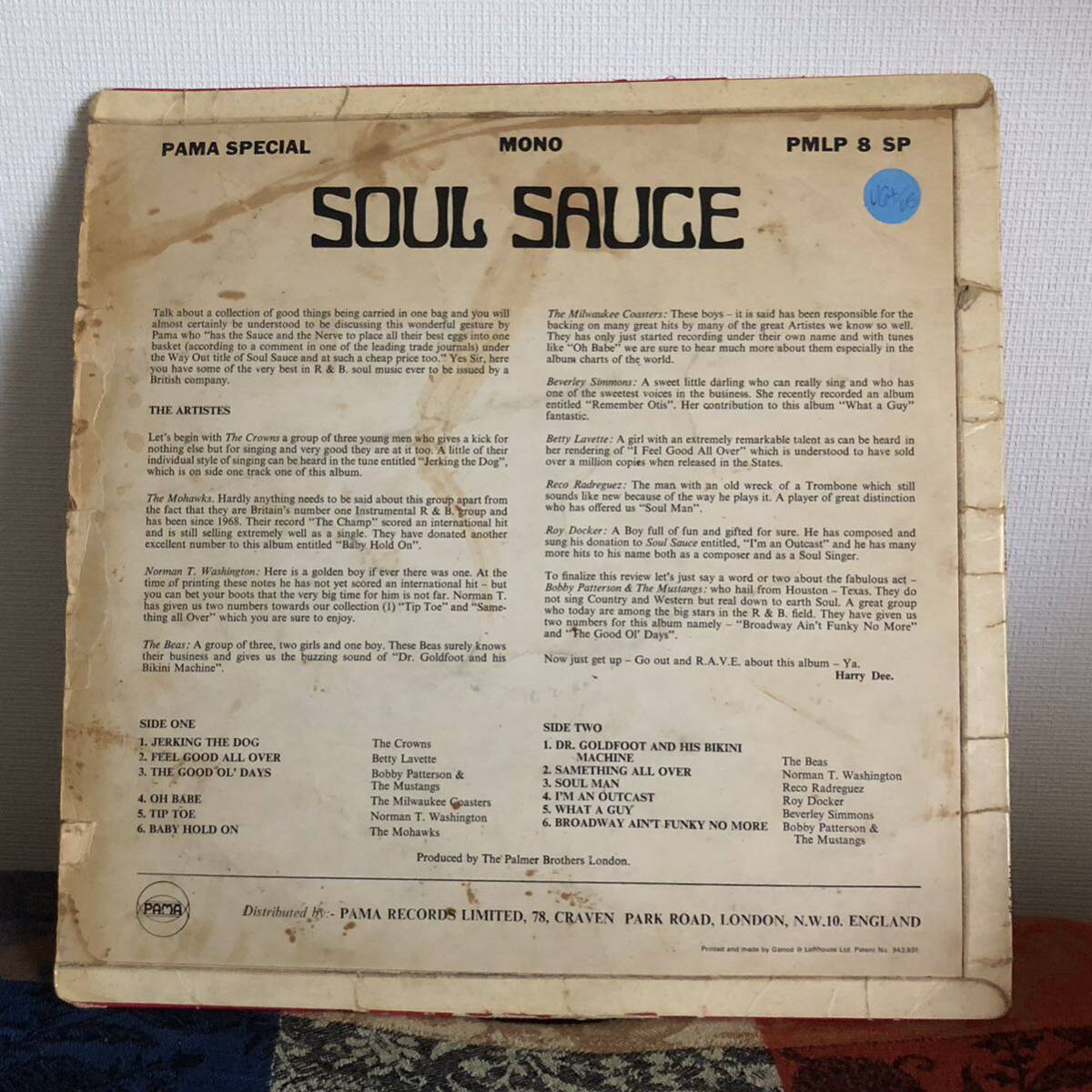 Pama Soul Sauce LP Funky Reggae V.A ファンキーレゲエ オムニバス UK 33 レコードの画像2