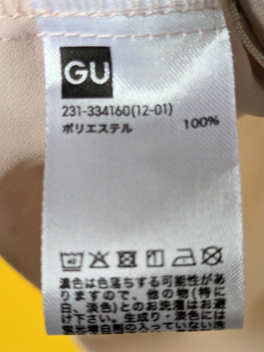 GU エアリーバンドカラーシャツ ブラウス ピンク Ｍ フレンチスリーブ 半袖