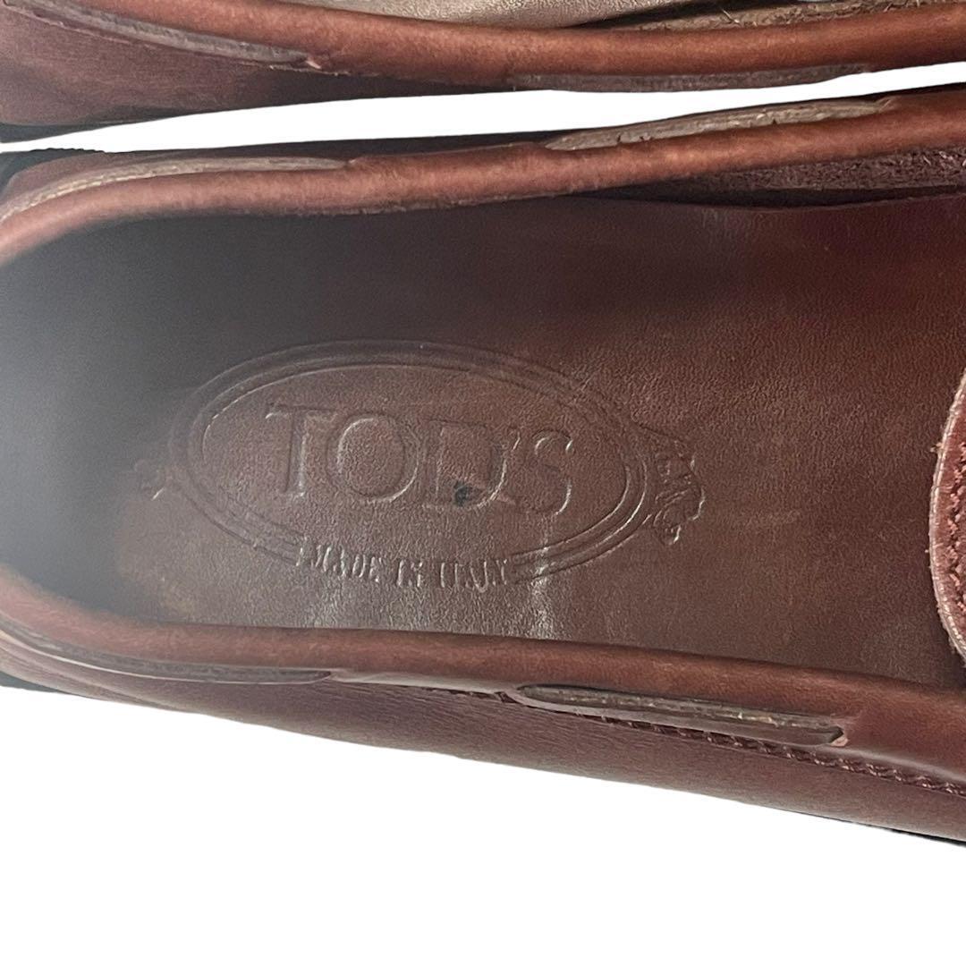  beautiful goods Tod's 7 1/2gomi-ni driving shoes 26.5cm Brown 