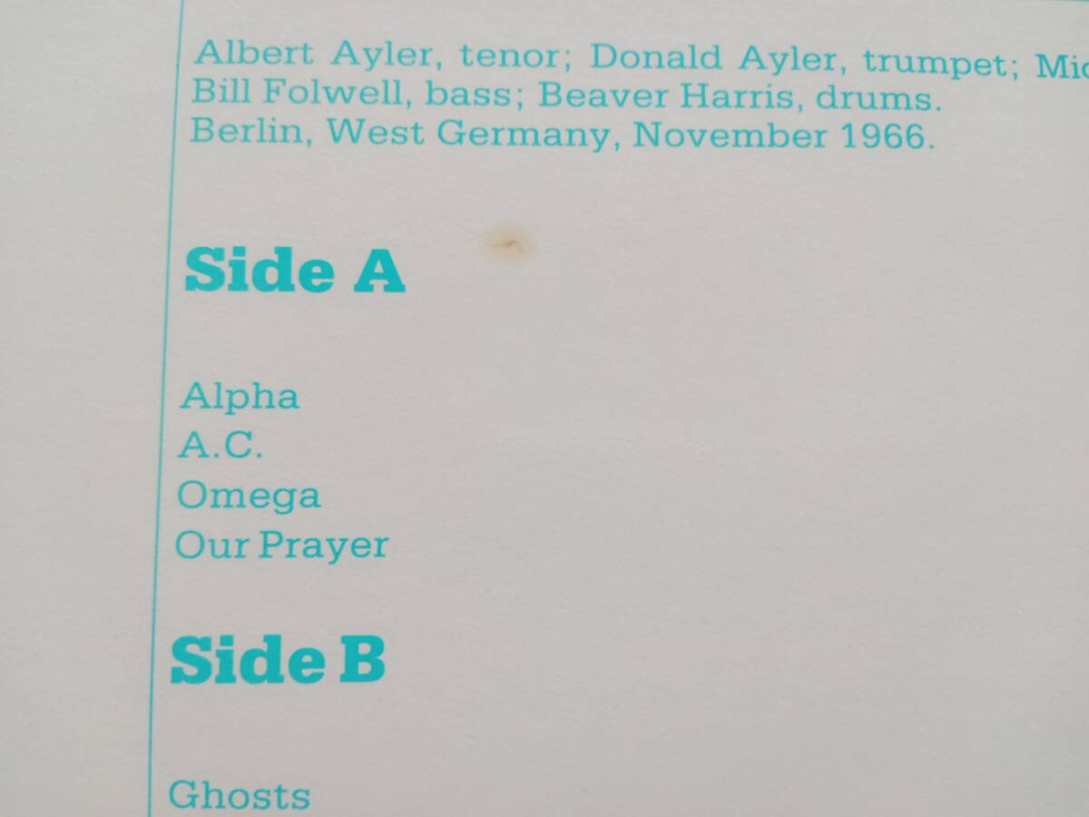 輸入盤ＬＰ：アルバート・アイラー　/　ベルリン・コンサート1966_画像8