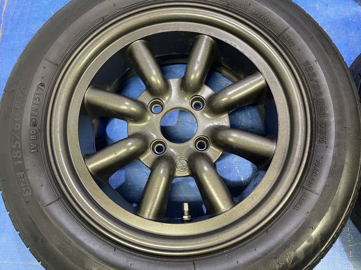 ■希少サイズ美品WATANABEワタナベRS8RS-8_14x6J+16_100/4_BS185/60R14ロードスターNA6NA8NB6デミオヴィッツマーチフィットノートキューブ_画像4