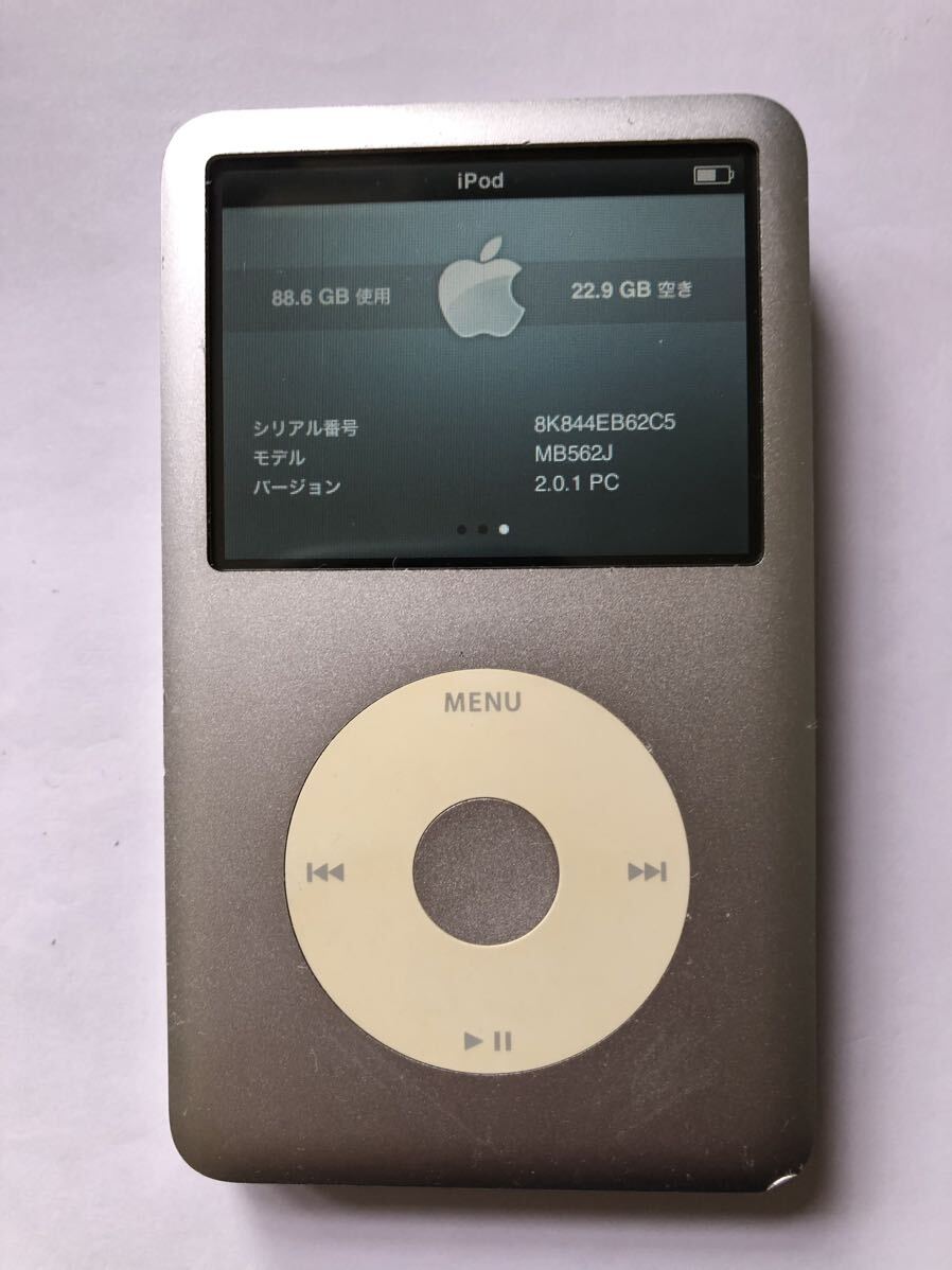 iPod classic 120GB 新品バッテリー交換済　iTunes同期動作確認済み左右音出しOK_画像1