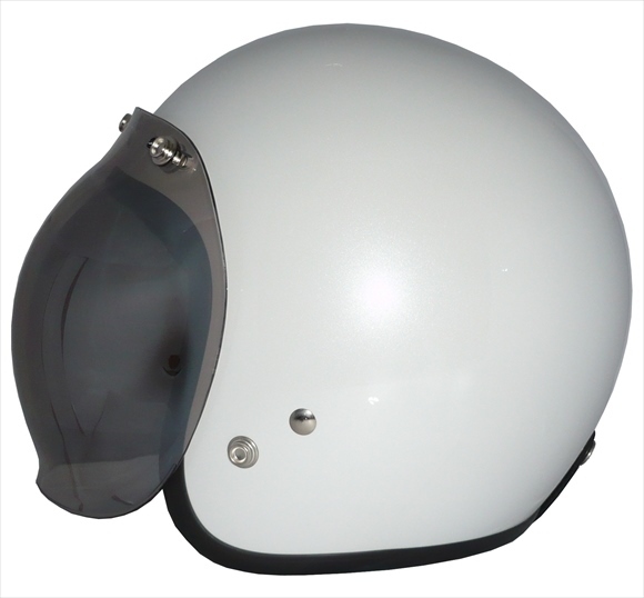ZK-380 スモールジェット(パールホワイト)+スモークミラーバブル 2点セット SG公認 全排気量可 サイズ調整S~L可能 盗難防止金属リングの画像2
