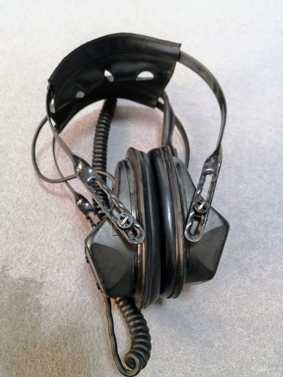 80's 米軍　実物放出品　ヘッドフォン★H 25I/U　HEADSET★マイク無し★コネクターカールコード付き