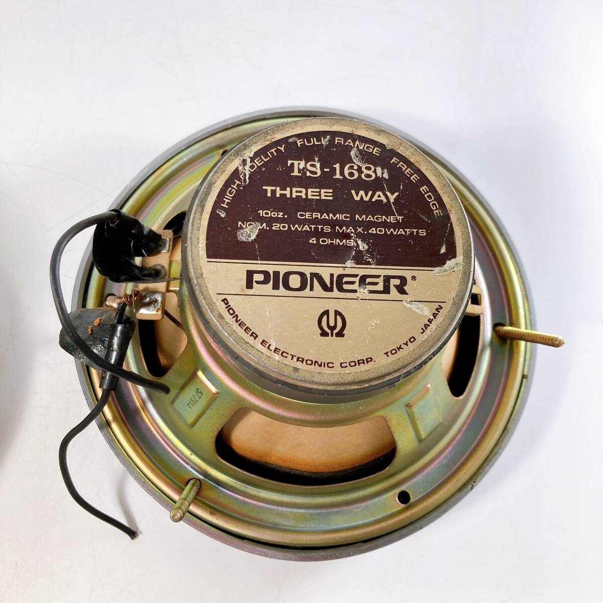 【ジャンク】PIONEER パイオニア TS-168 THREE WAY スピーカー カースピーカー ロンサムカーボーイ レトロ 旧車の画像3