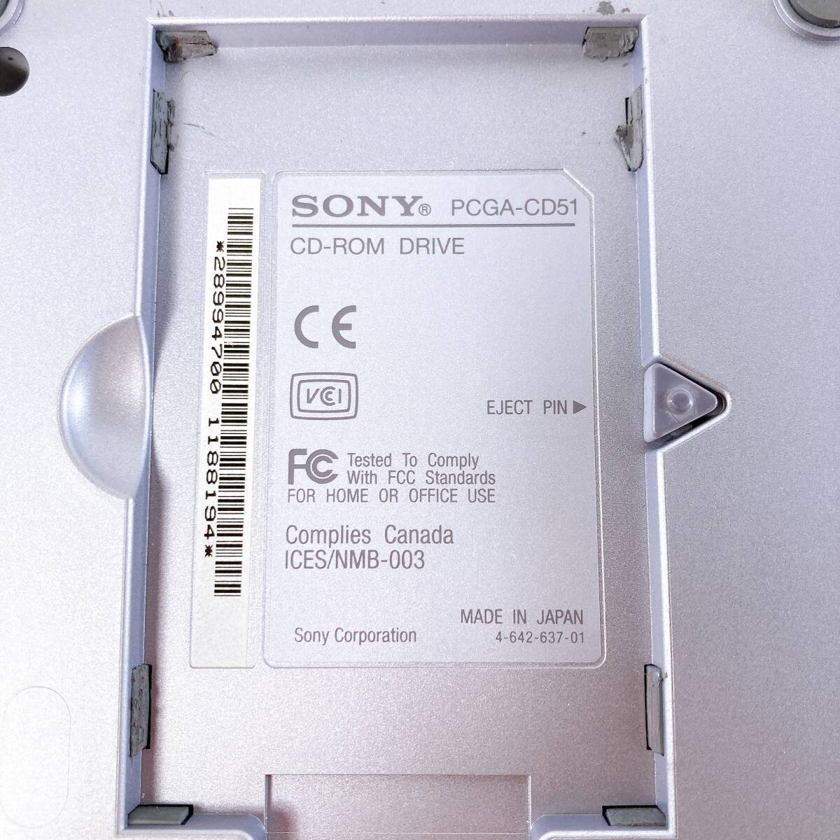 【ジャンク】SONY ソニー VAIO CD-ROMドライブ PCGA-CD51 PCカード接続 ソフトケース付の画像9