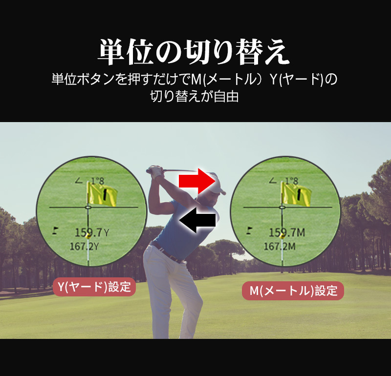 ゴルフ 距離計 レーザー距離計 距離測定器 超軽量 レーザー距離測定器 高低差 充電式 手ブレ補正 手振れ 自動ロック ゴルフの画像7