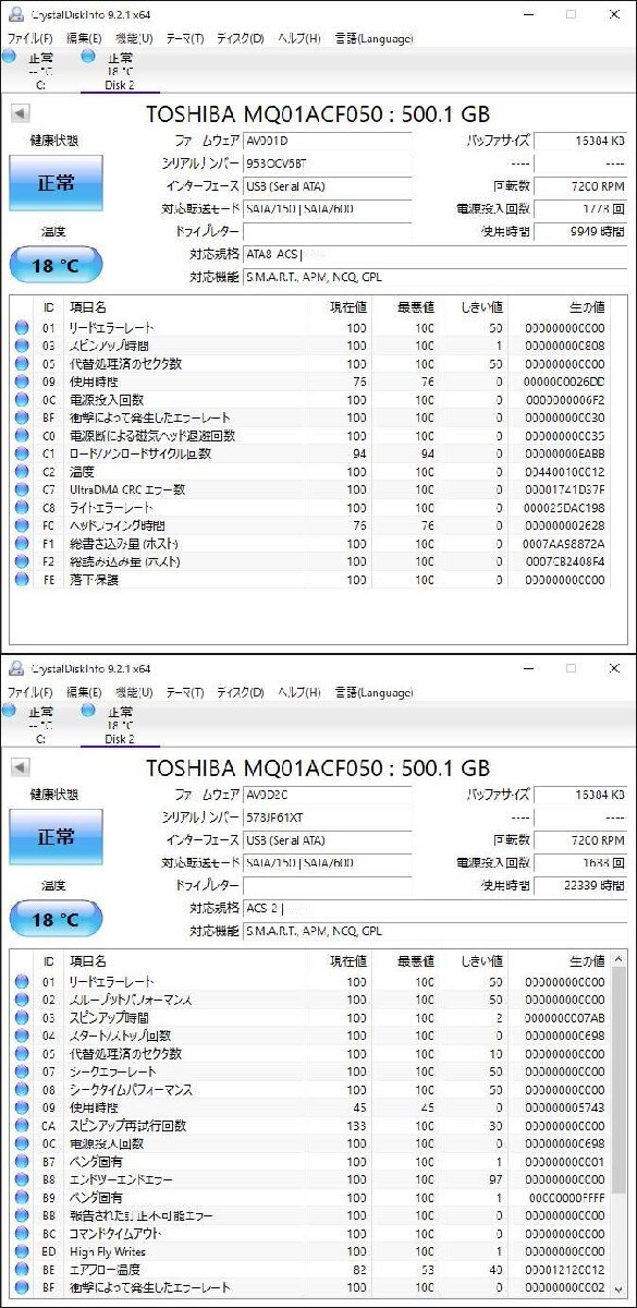 KA4447/2.5インチHDD 12個/TOSHIBA 500GBの画像10