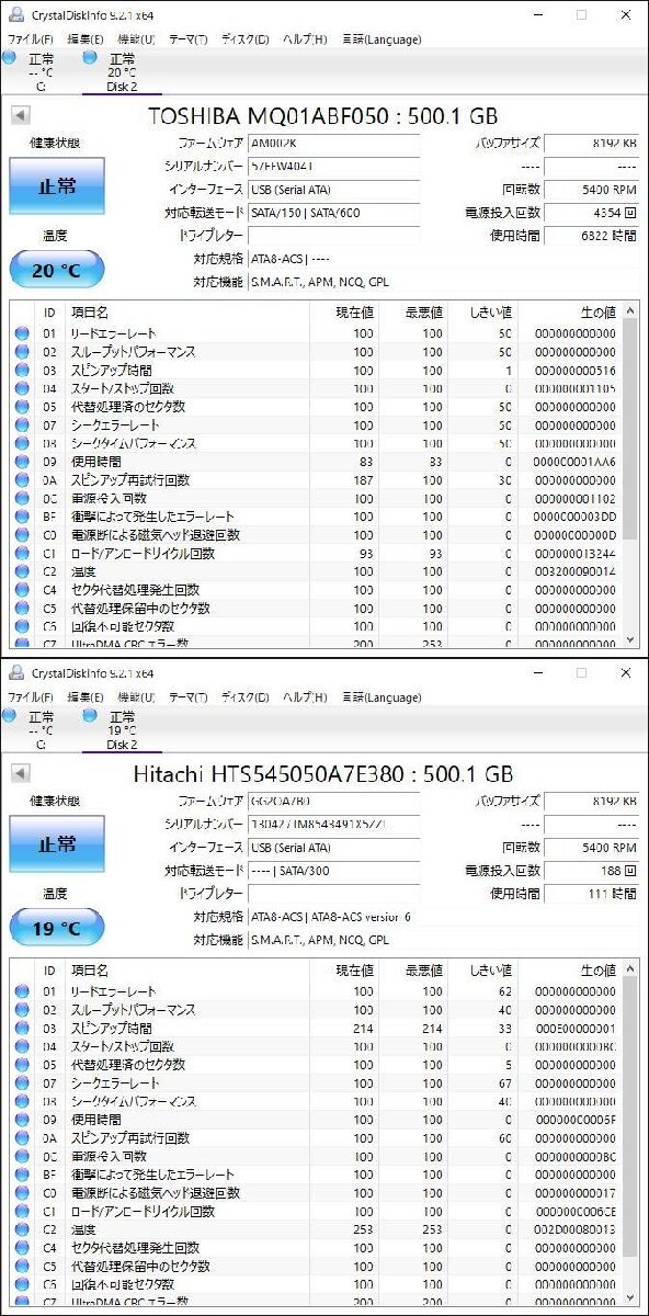 K4552/2.5インチHDD 12個/TOSHIBA,HITACHI 500GB