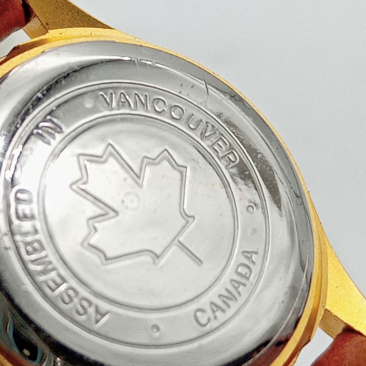 R 腕時計 Canada カナダ まとめて 動作未確認 レザーベルト ブラウン系 文字盤 ラウンド リーフ の画像7