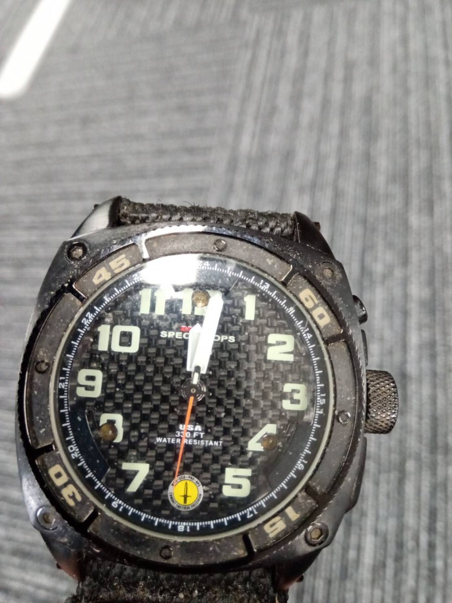 大村3月No.149 腕時計 special ops 動作未確認 備品付き メンズ腕時計 ブラック系 黒文字盤 の画像2