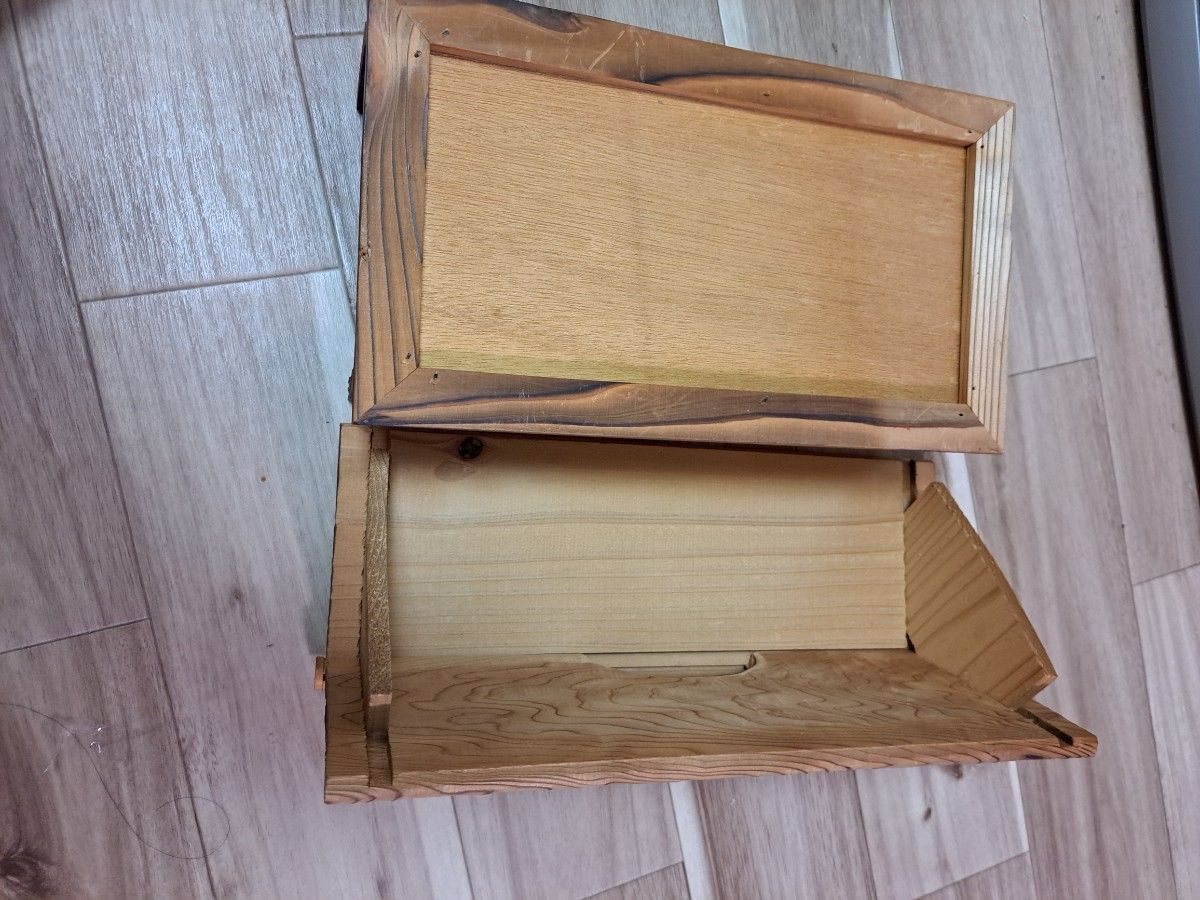 木製 レトロ　ティッシュケース　