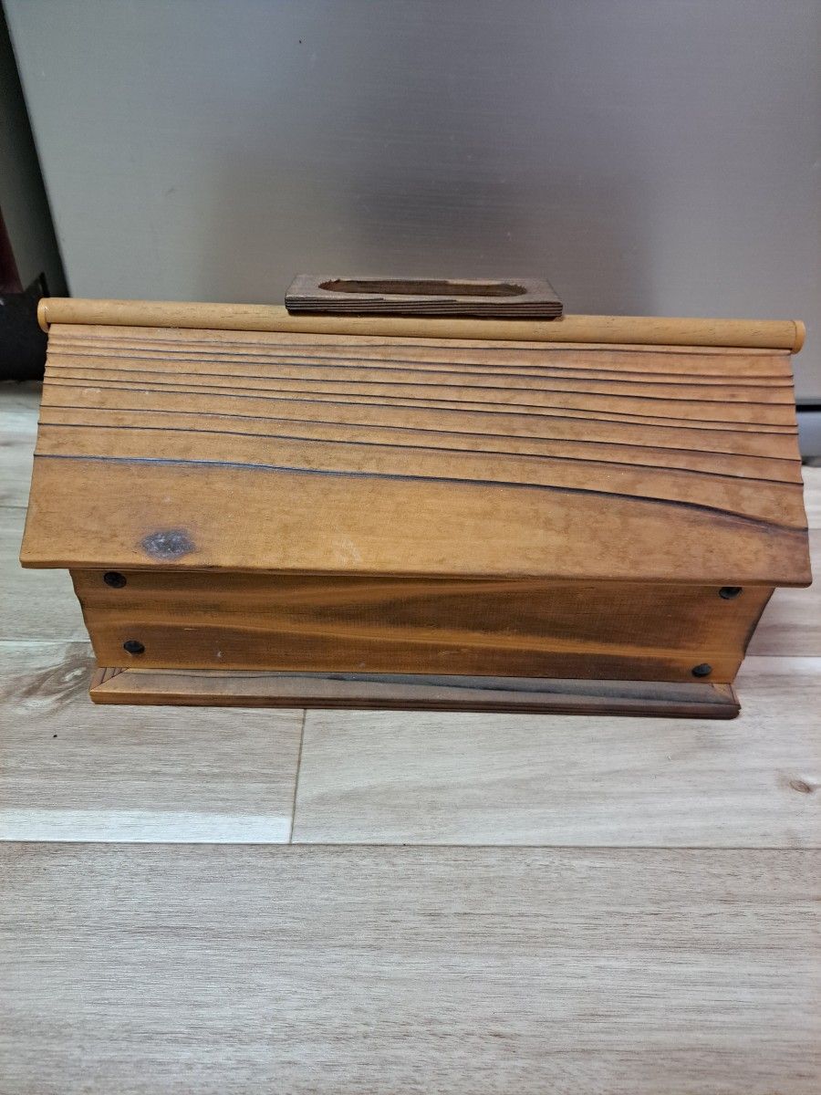 木製 レトロ　ティッシュケース　