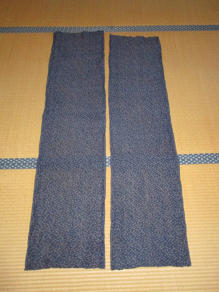 【昔古布】大正期 美品の 藍染手織 麻の小絣 ２幅 (長合計２８０) リメイク材料 の画像2
