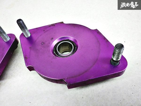 社外 汎用 車高調用 ピロ式 アッパーマウント アッパー ボルト2本 パープル 紫 左右セット 即納の画像2