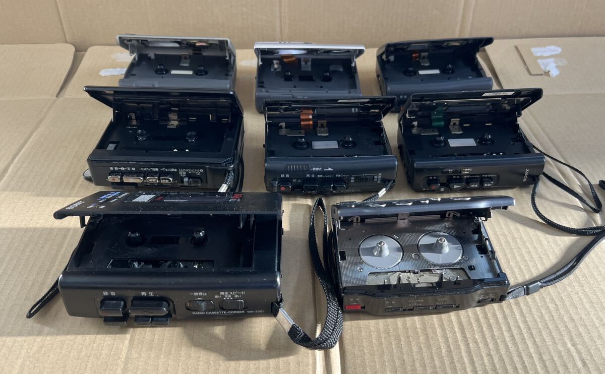 SONY TCM-25 TCM-39 TCM-40 TCM-47 TCM-55 TCM-77 TCM-400 WA-2001 ソニー カセットコーダー ポータブルカセットプレーヤー 8点セットの画像3