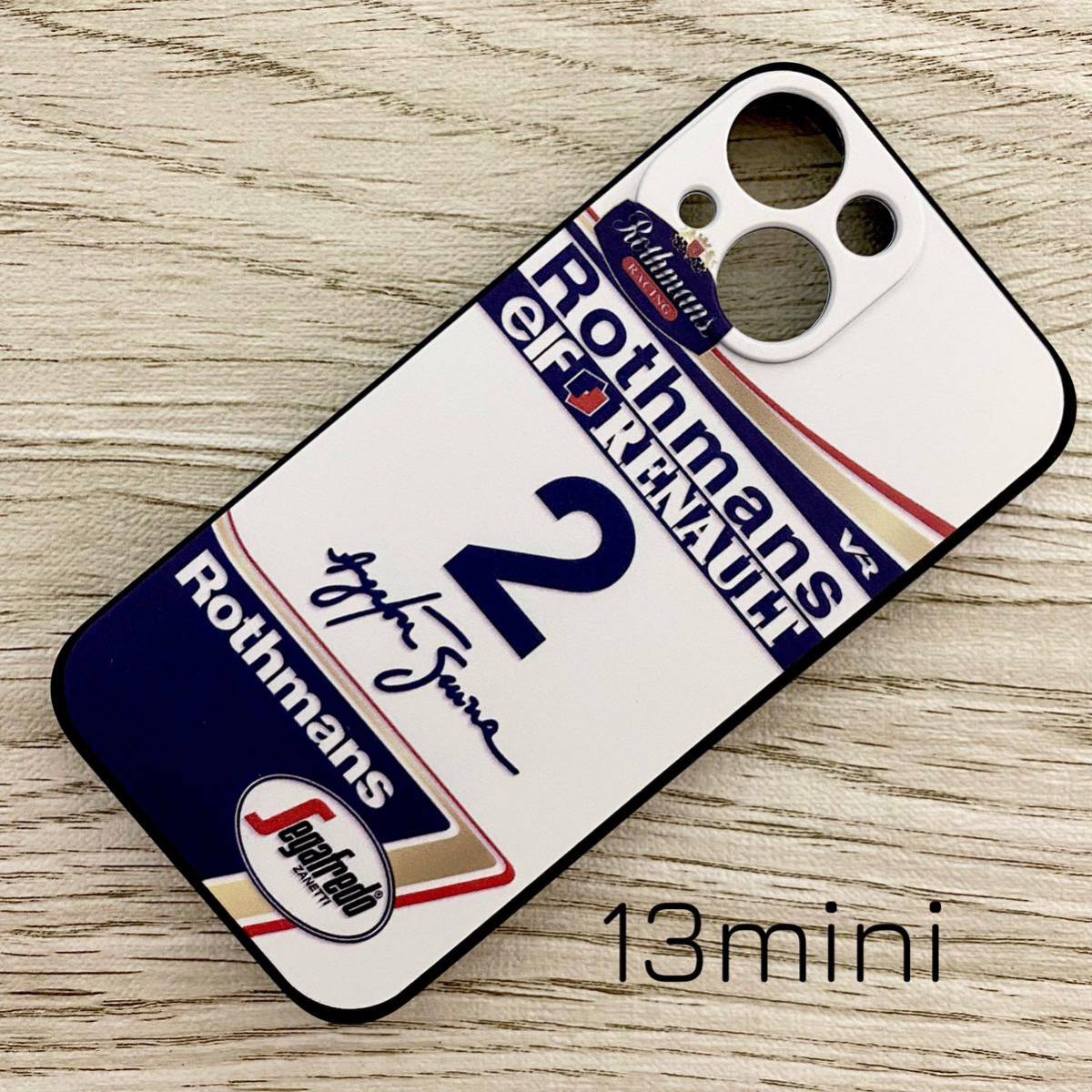 アイルトン・セナ マシン デザイン iPhone 13 mini ケース F1 ウィリアムズ ルノー FW16 ロスマンズ カラー スマホの画像1