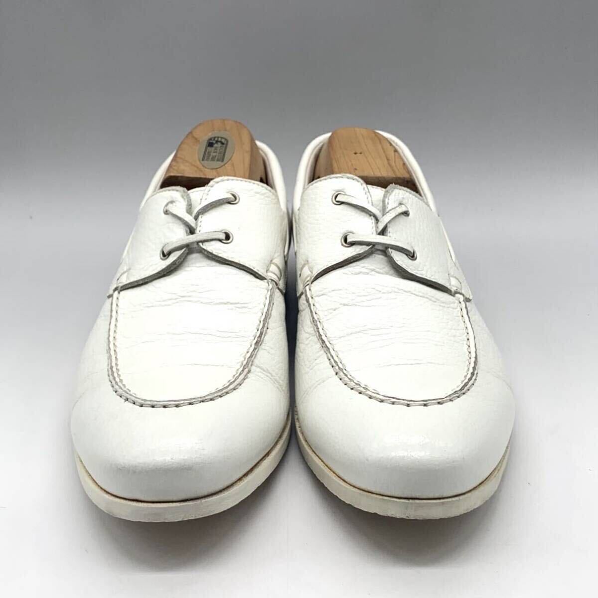 FERRANTE (フェランテ) デッキシューズ モカシンシューズ レザー ホワイト 白 UK7 26cm 革靴 イタリア製 カジュアル メンズ_画像4