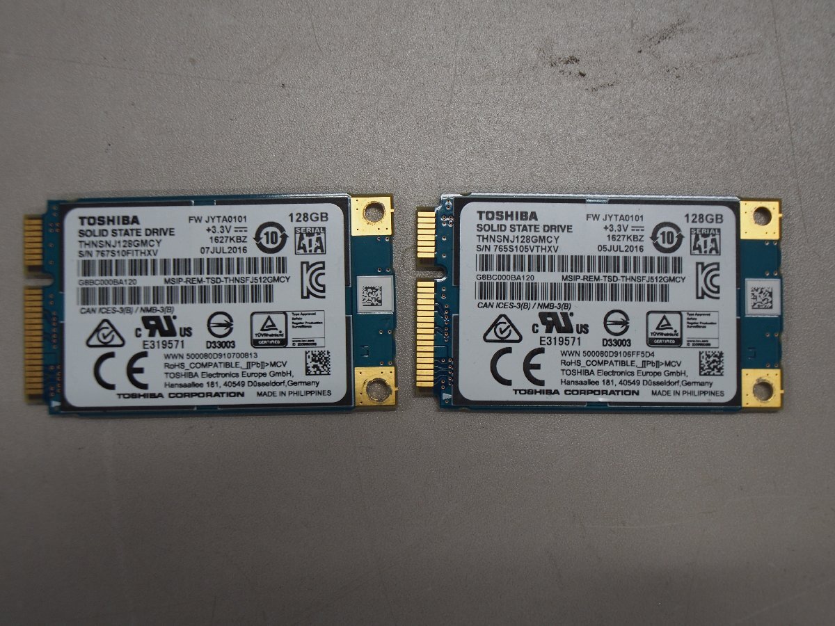 【送料無料】mSATA SSD TOSHIBA 128GB 2枚 中古 F20827_画像1