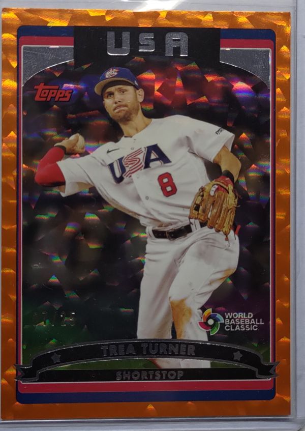 Trea Turner 2023 Topps World Baseball Classic 2006 Orange Cracked Ice WBC /25_画像1