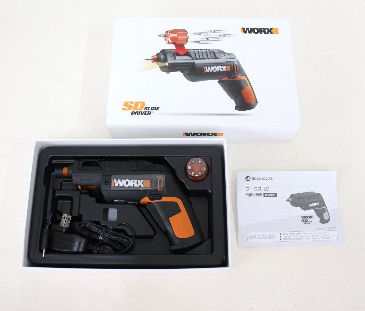 ka41■美品◆ショップジャパン◆ピストル型電動ドライバー◆ワークス SD◆WX254.11◆2020年製◆WORX SD◆Shop Japan◆電動工具の画像1