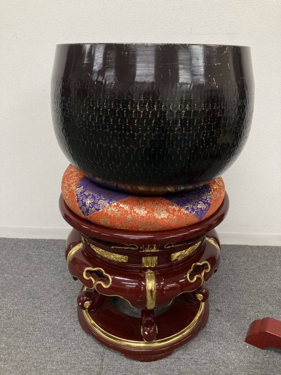 .⑥[ receipt possible / Aichi prefecture ] extra-large hutch . set diameter approximately 40cm rinbo rin pcs hutch . rin futon Buddhist altar fittings temple . Buddhist altar fittings temple . hand strike ..(240424)