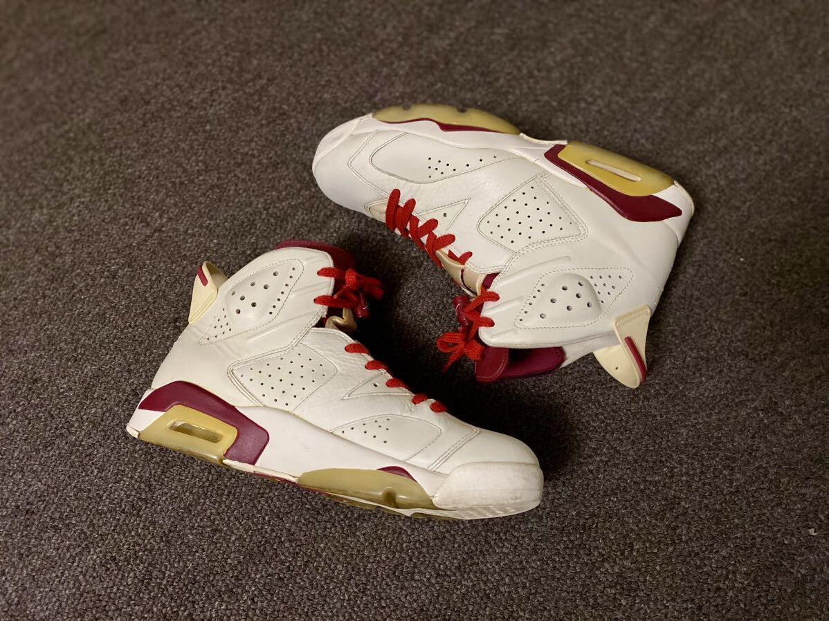 2015年製 NIKE AIR JORDAN 6 RETRO us10 28cm ナイキ エアジョーダン6 レトロ MAROON マルーン 384664-116 スニーカー 古着 バッシュの画像4