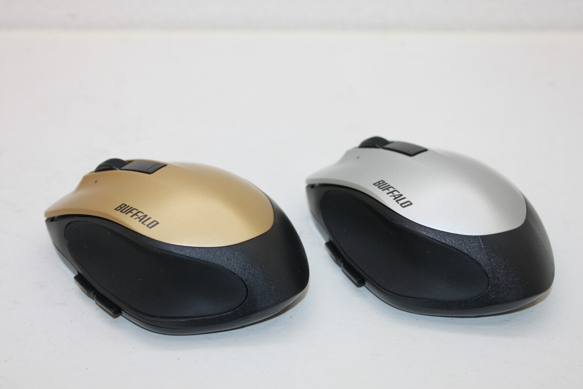 2個セット バッファロー BUFFALO Premium Fit BSMLW500M 5ボタン 静音 レーザー 無線 ワイヤレス マウス 2点 まとめて 動作品_画像2