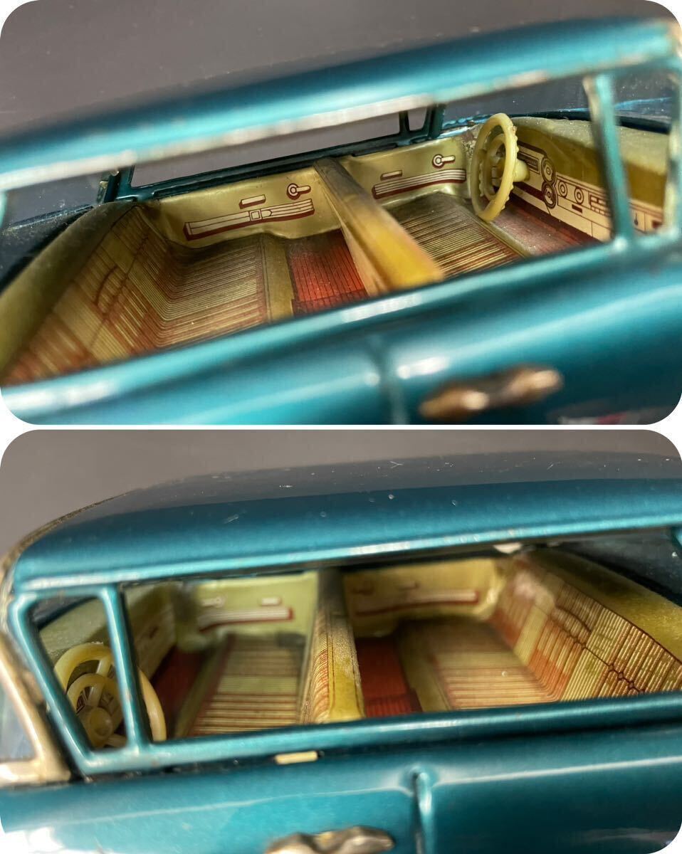 萬代屋BANDAI 旧バンダイ CADILLAC キャデラック 60s セダン ブリキ ミニカー 当時物 青緑 の画像5