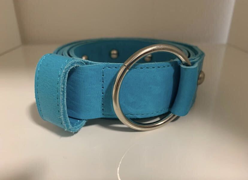 FranCisT_MOR.K.S. Francis to Moke s hose leather studs belt turquoise blue 